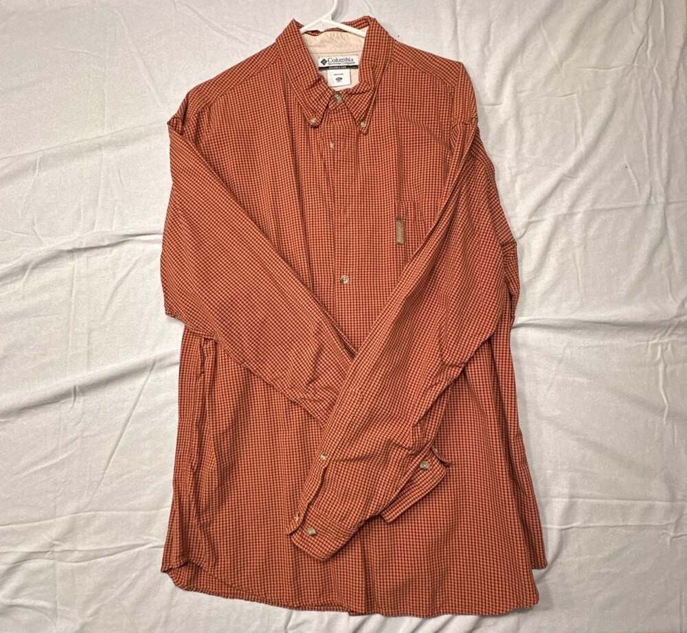Columbia Sportswear Company Men's Long Sleeve Button-Down Plaid Shirt, Size XXL